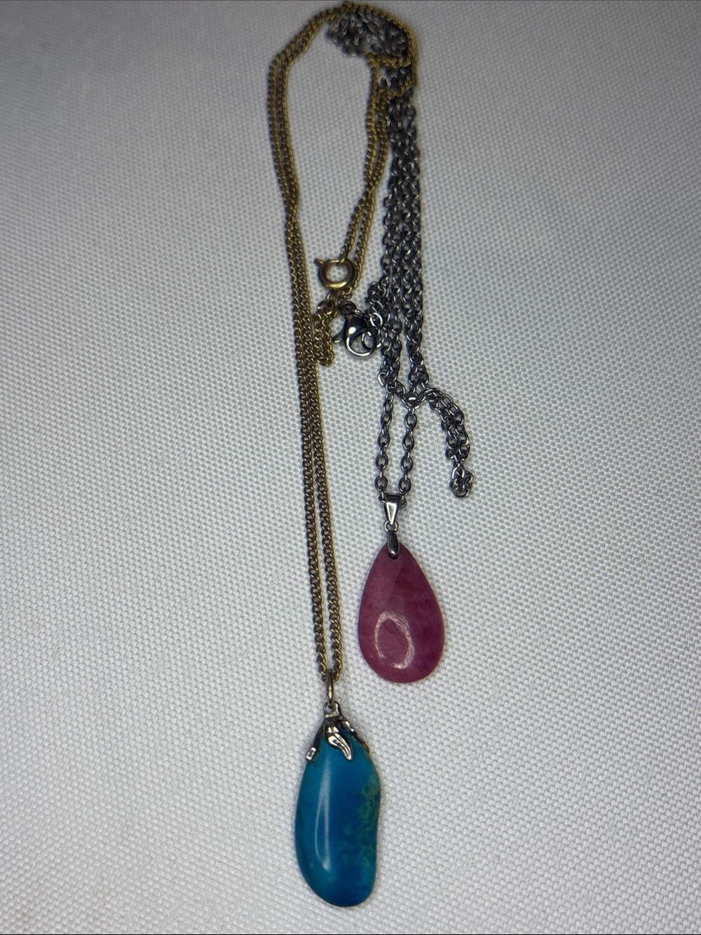 bundle of two dainty stone vintage necklaces